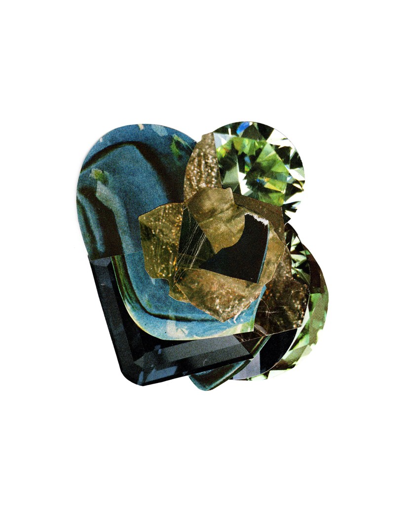 Delphinium, Hand-cut paper collage, 2020-22